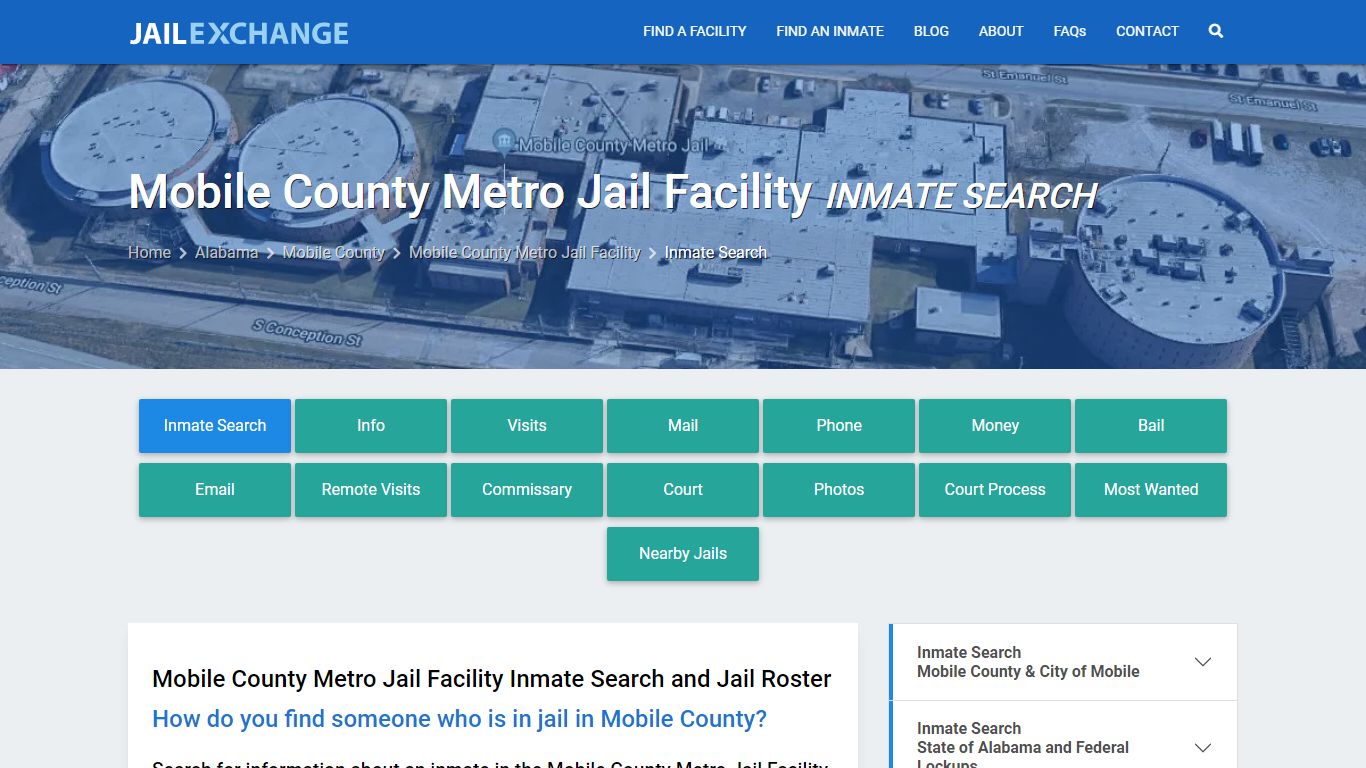 Mobile County Metro Jail Facility Inmate Search - Jail Exchange