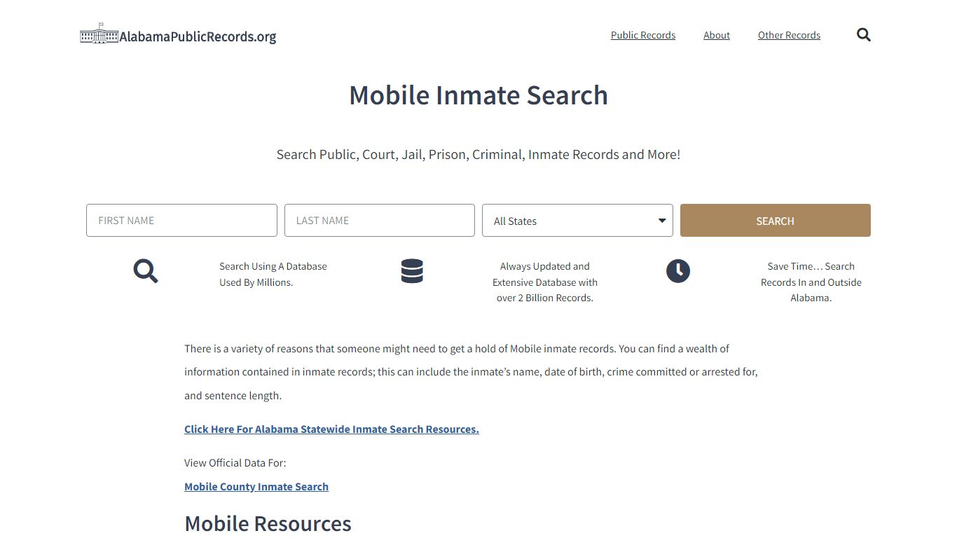 Mobile Inmate Search - Current & Past Jail Records